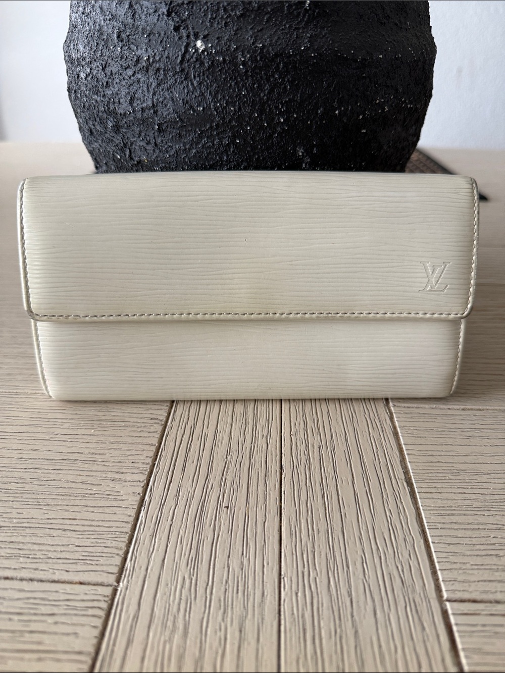 Louis Vuitton Cream Epi Leather Flap Wallet